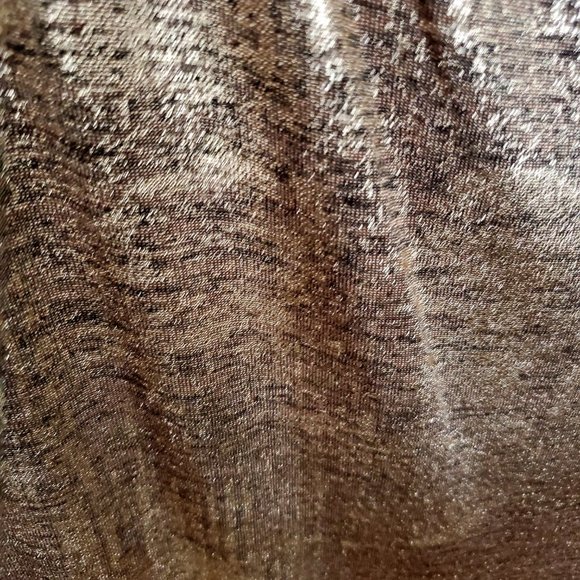 NWOT* Women's Ruched Party Dress Rose Gold Metallic & Black Cowl Neck Size 12 - Picture 11 of 12